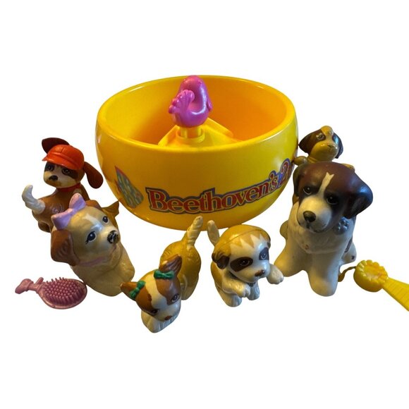 Beethovens 2nd Vintage Dog Playset 9 Pieces Littlest Pet Shop Puppy Pool Kenner